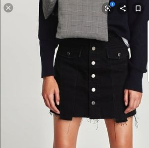 Zara Denim Button-front Skirt